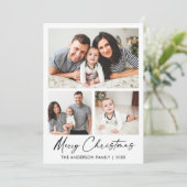 書モダン墨台本3枚写真クリスマス シーズンカード (スタンド正面)