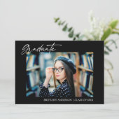 書モダン墨書卒業パーティー 招待状 (スタンド正面)