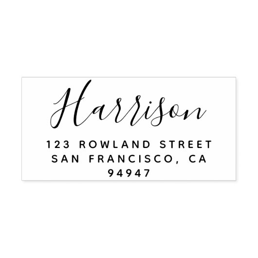 書モダン字のオーバーサイズ名の差出人住所 セルフインキングスタンプ (デザイン)