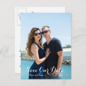 書モダン字の書き込み日付写真の保存 案内ポストカード (正面/裏面)