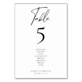 書モダン字の結婚ゲスト名 テーブルナンバー (裏面)