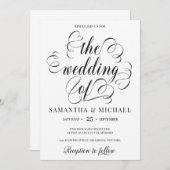 書モダン字エレガントフォント 招待状 (正面/裏面)