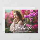 書モダン字エレガント台本大学院写真 案内状 (正面)