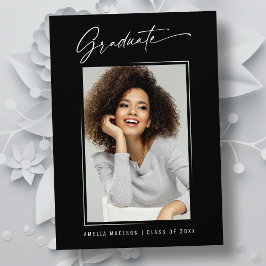 書モダン字エレガント墨書卒業 案内状