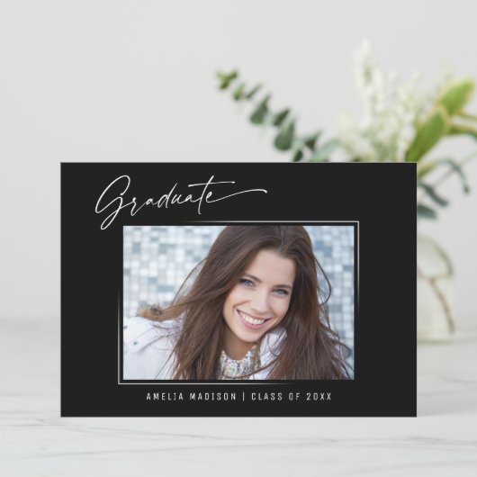 書モダン字エレガント墨書卒業 案内状 (スタンド正面)