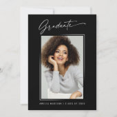 書モダン字エレガント墨書卒業 案内状 (正面)