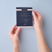 書モダン字エレガント金ゴールドピンク&ミッドナイトブルー チラシ (手)