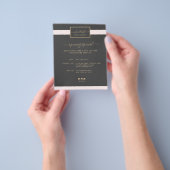 書モダン字エレガント金ゴールド赤面ピンク&グレー チラシ (手)