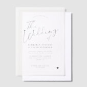 書モダン字オーバーレイ結婚ズ ベラム紙招待状 (オフセット)