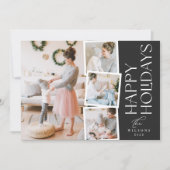 書モダン字コラージュ4ユニーク写真 シーズンカード (正面)