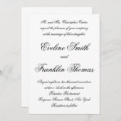 書モダン字シンプルのシ結婚ック 招待状 (正面/裏面)