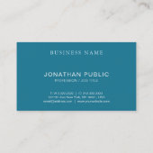 書モダン字スクリプトターコイズプレーントレンディー 名刺 (裏面)