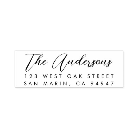 書モダン字スクリプト差出人住所 セルフインキングスタンプ (デザイン)