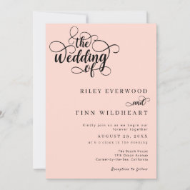 書モダン字スクリプト結婚式招待状 招待状