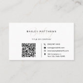 書モダン字スクリプトQRコードプロフェッショナル 名刺 (裏面)