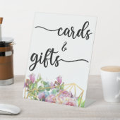 書モダン式の結婚式のカードとギフト台 台座サイン (インサイチュ)