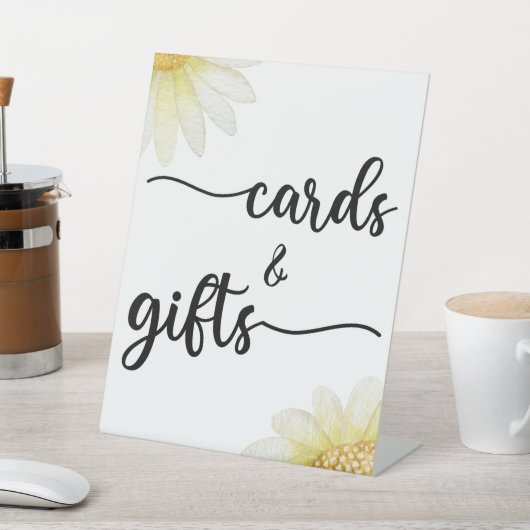 書モダン式の結婚式のカードとギフト台 台座サイン (インサイチュ)