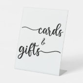 書モダン式の結婚式のカードとギフト台 台座サイン (正面)