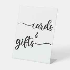 書モダン式の結婚式のカードとギフト台 台座サイン