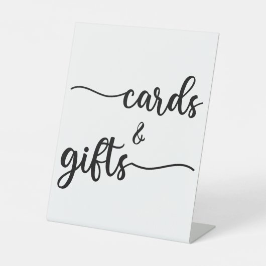 書モダン式の結婚式のカードとギフト台 台座サイン (正面)