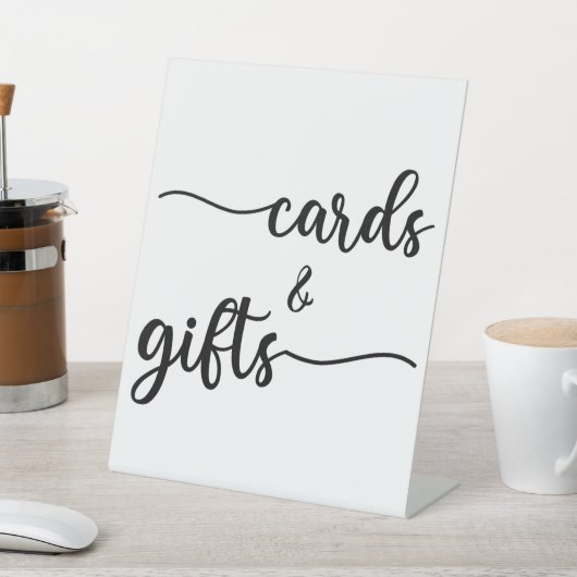 書モダン式の結婚式のカードとギフト台 台座サイン (インサイチュ)