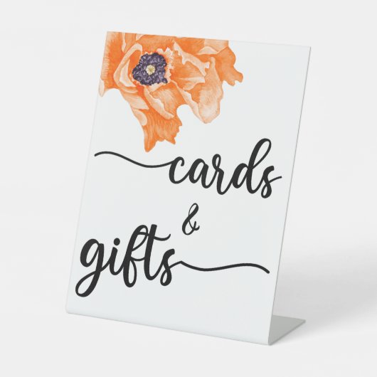 書モダン式の結婚式のカードとギフト台 台座サイン (正面)