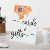 書モダン式の結婚式のカードとギフト台 台座サイン (インサイチュ)