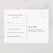 書モダン式結婚式RSVP ポストカード (裏面)