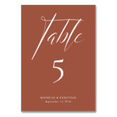 書モダン文字テラコッタ結婚ズ テーブルナンバー (裏面)