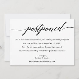 書モダン書が新しい日付結婚カードを延期 セーブザデート