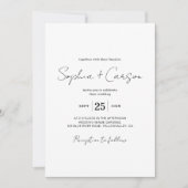 書モダン書のミニマル結婚リスト 招待状 (正面)