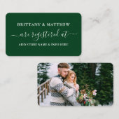 書モダン書の結婚登録写真の緑 エンクロージャーカード (正面/裏面)