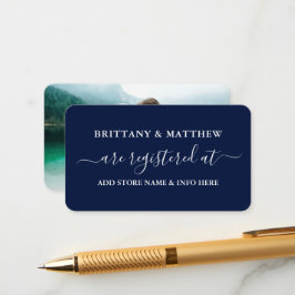 書モダン書の結婚登録写真の青 エンクロージャーカード