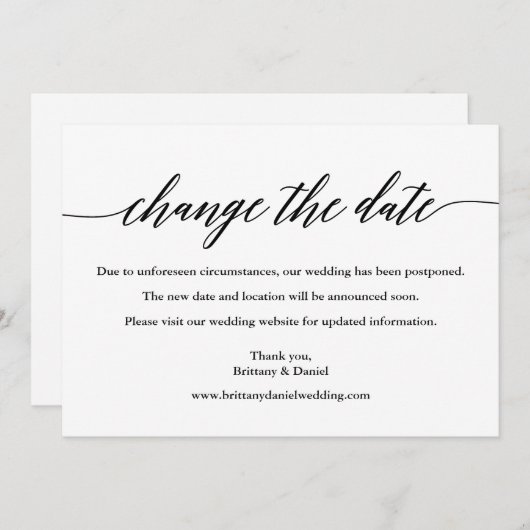 書モダン書は日付のカー結婚ドを セーブザデート (正面/裏面)