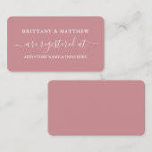 書モダン書結婚のレジストリほこりっぽいバラ エンクロージャーカード (正面/裏面)