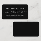 書モダン書結婚の登録黒 エンクロージャーカード (正面/裏面)