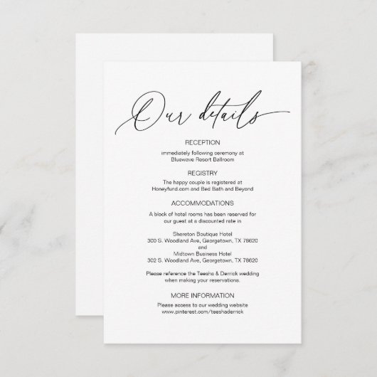 書モダン書、の結婚詳細情報En エンクロージャーカード (正面/裏面)