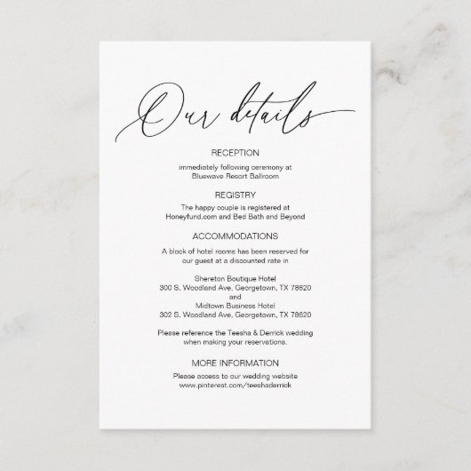 書モダン書、の結婚詳細情報En エンクロージャーカード (正面)