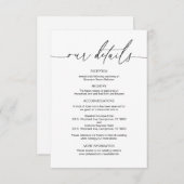 書モダン書、結婚の詳細情報 エンクロージャーカード (正面/裏面)