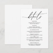 書モダン書、結婚の詳細情報 エンクロージャーカード (正面/裏面)