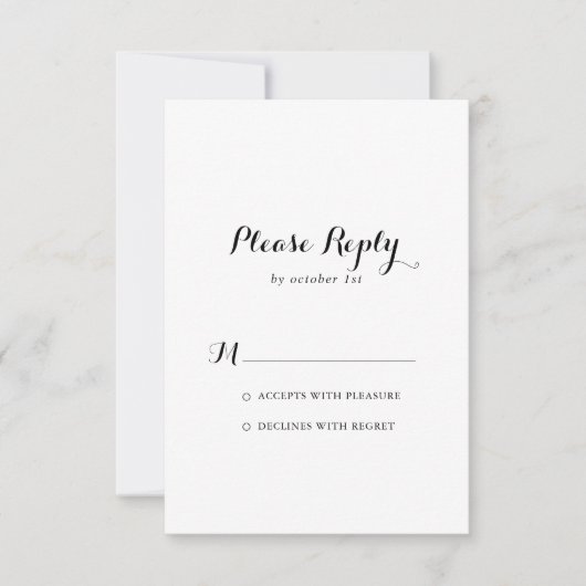 書モダン書RSVP 出欠カード (正面)