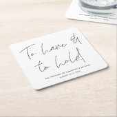 書モダン書Vows白黒結婚ズ スクエアペーパーコースター (アングル)