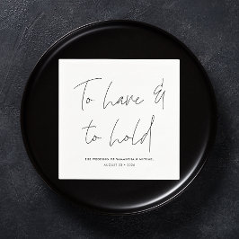 書モダン書Vows白黒結婚ズ スタンダードカクテルナプキン