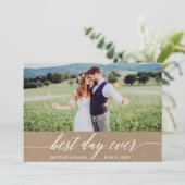 書モダン最高の書の日結婚のクラフト サンキューカード (スタンド正面)