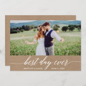 書モダン最高の書の日結婚のクラフト サンキューカード (正面/裏面)