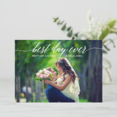 書モダン最高の書の日結婚の写真 サンキューカード (スタンド正面)