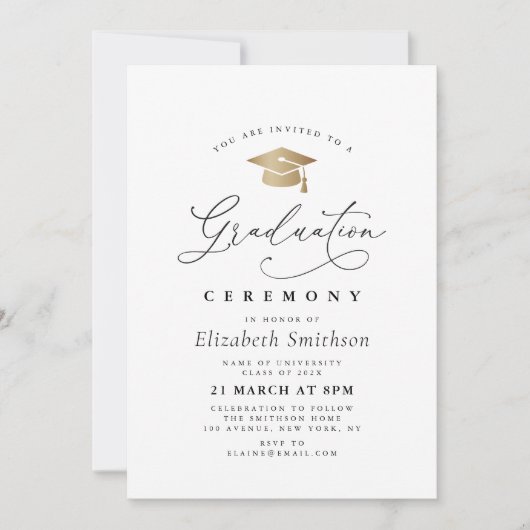 書モダン本卒業式 招待状 (正面)