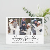 書モダン筆インクペン新年3写真 シーズンカード (スタンド正面)