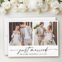 書モダン筆インクペン2枚結婚の写真 案内状