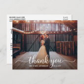 書モダン素朴字スクリプトありがとうござ結婚う ポストカード (正面/裏面)